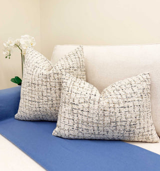 Ivory Tweed Throw Pillow