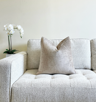 Taupe Chenille Throw Pillow