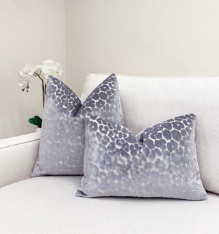 Light Gray Leopard Velvet Throw Pillow