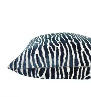 Mariner Blue Velvet Throw Pillow