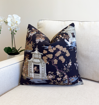 Black Pagoda Throw Pillow