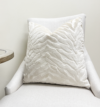 Alabaster Zebra Velvet Throw Pillow