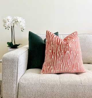 Melon Velvet Throw Pillow