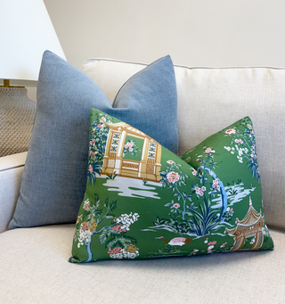 Green Pagoda Throw Pillow