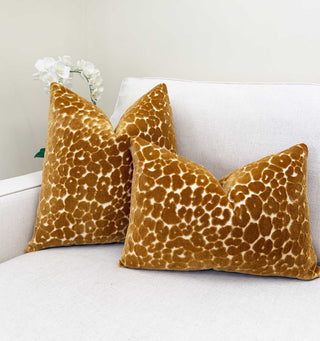 Topaz Leopard Velvet Throw Pillow