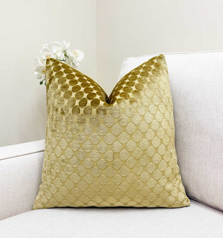 Ochre Dot Velvet Throw Pillow