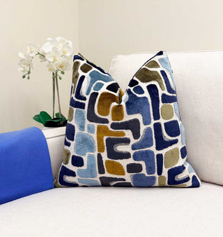 Blue Aussie Velvet Throw Pillow