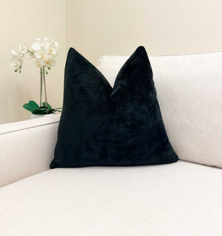 Ebony Solid Chenille Throw Pillow
