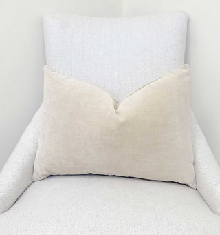 Natural Velvet Throw Pillow