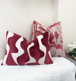 Sangria Graphic Velvet Throw Pillow