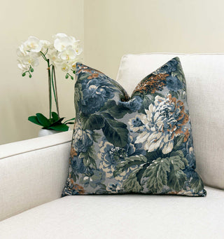 Verdant Victoria Velvet Throw Pillow