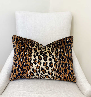 Savanna Leopard Velvet Throw Pillow