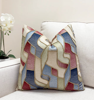 Stained Glass Embroidered Throw Pillow