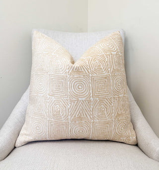 Wheat Aztec Chenille Throw Pillow