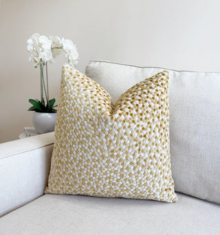 Gold Dot Velvet Throw Pillow