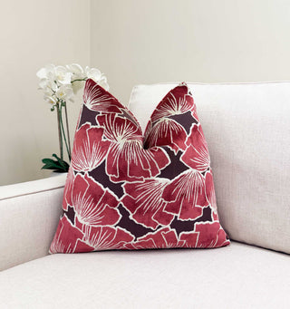 Cherry Petals Velvet Throw Pillow