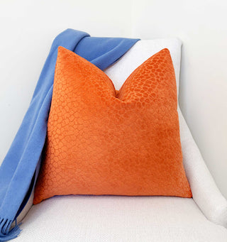 Orange Animal Print Velvet Pillow