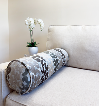 Leopard Stripe Velvet Bolster Pillow