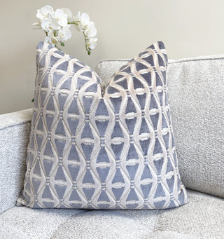 Gray Deco Velvet Throw Pillow