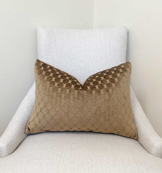 Toffee Dot Velvet Throw Pillow
