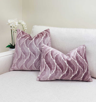 Lilac Botanical Velvet Throw Pillow