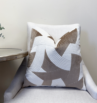 Latte Ridge Velvet Throw Pillow