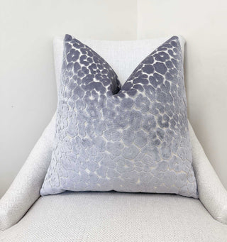 Light Gray Leopard Velvet Throw Pillow