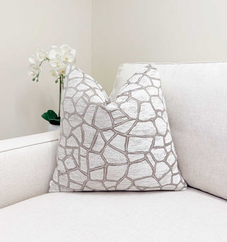 Taupe Giraffe Velvet Throw Pillow