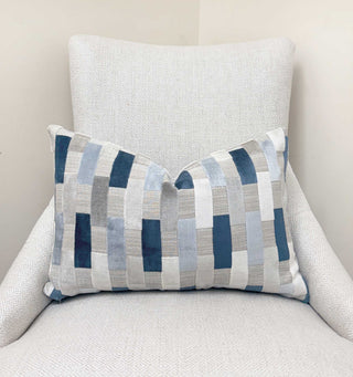 Marina Block Velvet Throw Pillow
