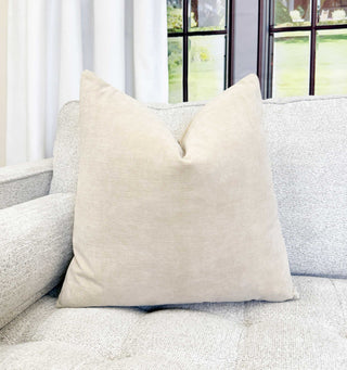 Natural Velvet Throw Pillow