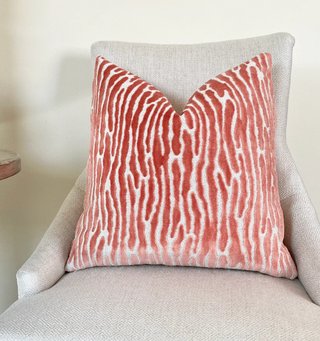 Melon Velvet Throw Pillow