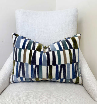 Harbor Stripe Velvet Throw Pillow