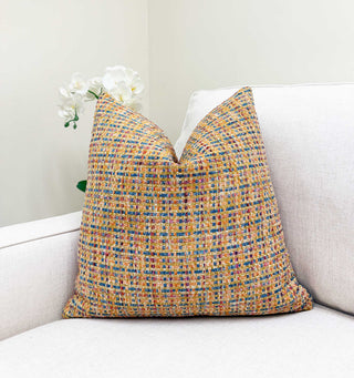 Marigold Plaid Throw Pillow