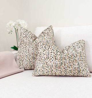 Woodland Leopard Velvet Throw Pillow