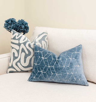 Blue Opal Velvet Throw Pillow
