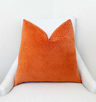 Orange Animal Print Velvet Pillow
