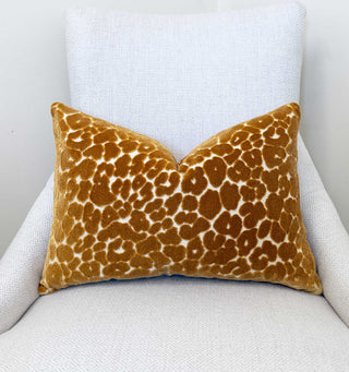 Topaz Leopard Velvet Throw Pillow