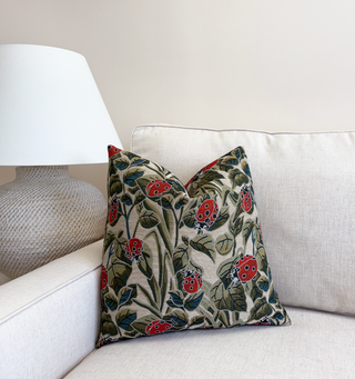Ladybug Garden Throw Pillow