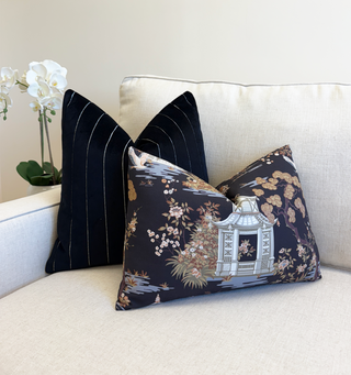 Black Pagoda Throw Pillow