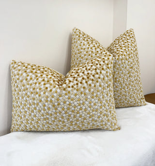 Gold Dot Velvet Throw Pillow