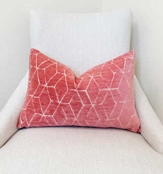 Guava Opal Velvet Throw Pillow