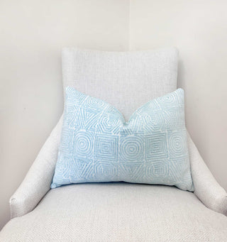 Mist Aztec Velvet Throw Pillow