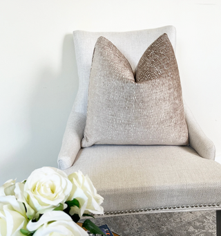 Taupe Chenille Throw Pillow