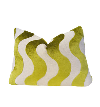 Chartreuse Flow Velvet Throw Pillow