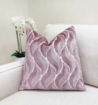 Lilac Botanical Velvet Throw Pillow