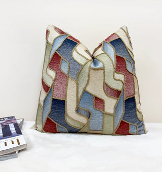 Stained Glass Embroidered Throw Pillow