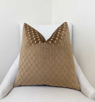 Toffee Dot Velvet Throw Pillow