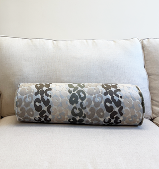 Leopard Stripe Velvet Bolster Pillow