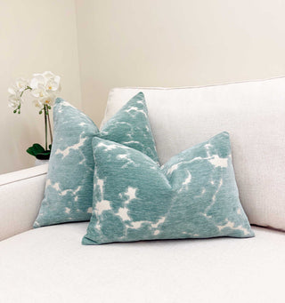 Seafoam Isle Velvet Throw Pillow