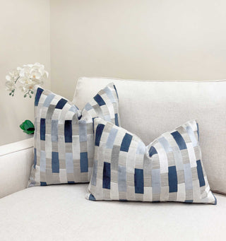 Marina Block Velvet Throw Pillow